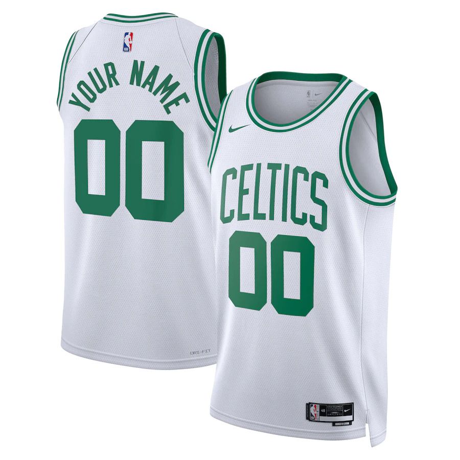 Men Boston Celtics Nike White Association Edition 2022-23 Swingman Custom NBA Jersey